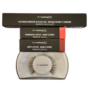 New MAC Makeup Set with Mascara, 2 Lipsticks, and Lashes